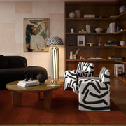 Pippa - Brushstroke Print Stool - Black / White - R&R Furniture Gallery (Fountain Valley, CA)