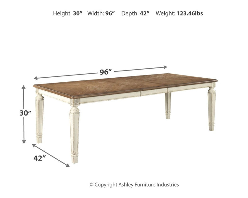 Realyn - Rectangular Dining Room Extension Table - Chipped White - R&R Furniture Gallery (Fountain Valley, CA)