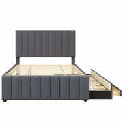 Upholstered Platform Bed With Twin Size Trundle And 3 Drawers - R&R Furniture Gallery (Fountain Valley, CA)