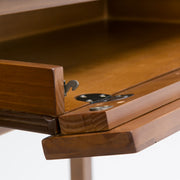 Handcrafted Warm Shaker writing desk by Simpli-Home with a natural wood finish and clean, simple design for home office use.