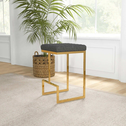 Joel - Mid Century Modern Luxury Upholstered Stool - R&R Furniture Gallery (Fountain Valley, CA)