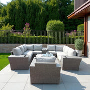 Outdoor Wicker Sectional With Weather Resistant Cushions And Table - R&R Furniture Gallery (Fountain Valley, CA)