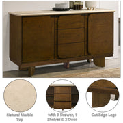 Kasha - Server With Marble Top Top - Vintage Oak - R&R Furniture Gallery (Fountain Valley, CA)