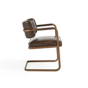Classic Home Fonda dining arm chair with wooden frame and upholstered seat, showcasing elegant design and comfortable seating.