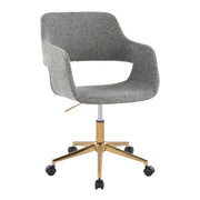 Lumi Source Margarite contemporary desk task chair with black upholstery and chrome base, ergonomic design for office use.