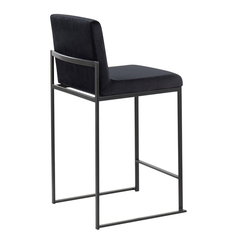 Lumi Source Fuji modern high back counter stool set with sleek design and comfortable seating, ideal for contemporary kitchen or bar area.