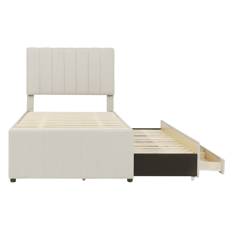 Upholstered Design Platform Bed With Trundle - R&R Furniture Gallery (Fountain Valley, CA)