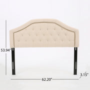 Queen & Full Size Headboard With Diamond Tufting And Nailhead Trim - Beige - R&R Furniture Gallery (Fountain Valley, CA)