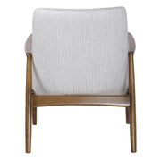 Uttermost Bev white accent arm chair with sleek design and cushioned seat, perfect for modern living spaces.
