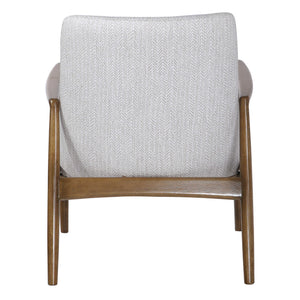 Uttermost Bev white accent arm chair with sleek design and cushioned seat, perfect for modern living spaces.