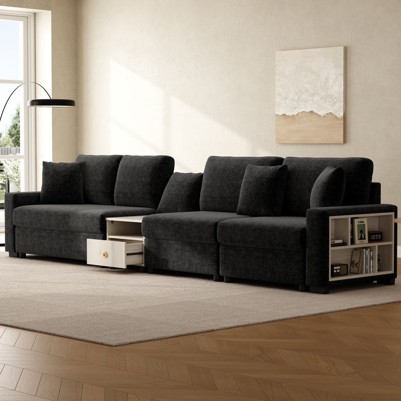 Modular Sofa Couch With Storage Armrest And Center Console - R&R Furniture Gallery (Fountain Valley, CA)