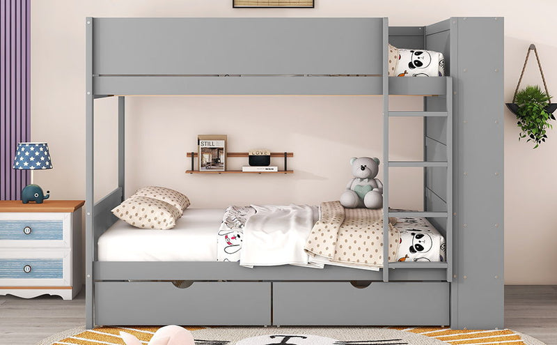 Bunk Bed With 2 Drawers And Multi Layer Cabinet - R&R Furniture Gallery (Fountain Valley, CA)