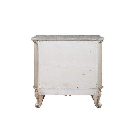 Gorsedd - Nightstand With Marble Top - Marble Top & Golden Ivory - R&R Furniture Gallery (Fountain Valley, CA)
