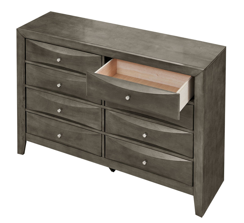Glory Furniture Marilla dresser with multiple drawers, wooden finish, and modern design for bedroom storage.