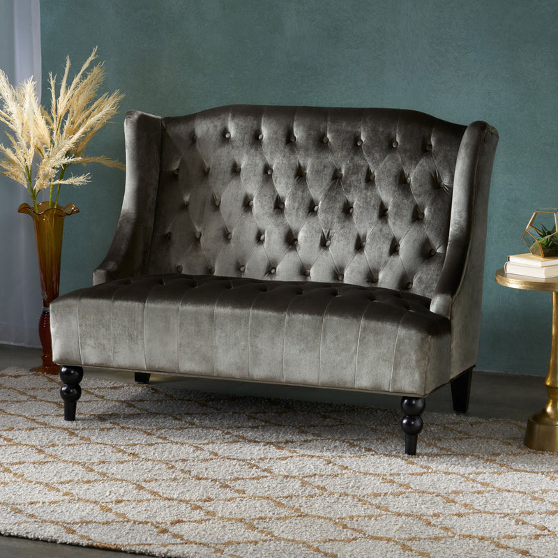 Nurturing - Upholstered Loveseat With Wing Back And Diamond Tufting - R&R Furniture Gallery (Fountain Valley, CA)