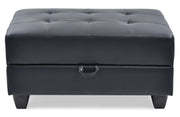 Contemporary upholstered storage ottoman by Glory Furniture with a sleek, stylish design and hidden storage compartment.