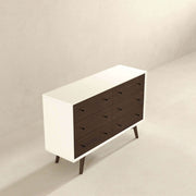 Dresser 6 Drawer - Dark Brown / White - R&R Furniture Gallery (Fountain Valley, CA)