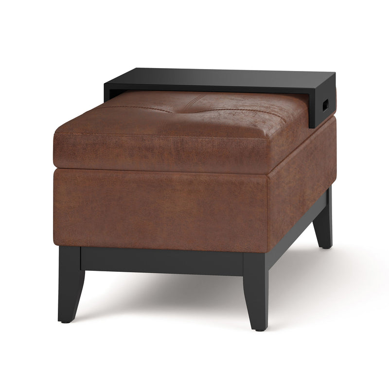 Oregon - Contemporary Storage Ottoman Bench With Tray - R&R Furniture Gallery (Fountain Valley, CA)