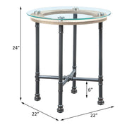 Brantley - End Table - Clear Glass & Sandy Gray - R&R Furniture Gallery (Fountain Valley, CA)
