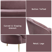 Abey - Sofa - Pink Velvet - R&R Furniture Gallery (Fountain Valley, CA)