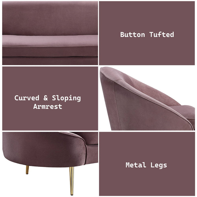 Abey - Sofa - Pink Velvet - R&R Furniture Gallery (Fountain Valley, CA)