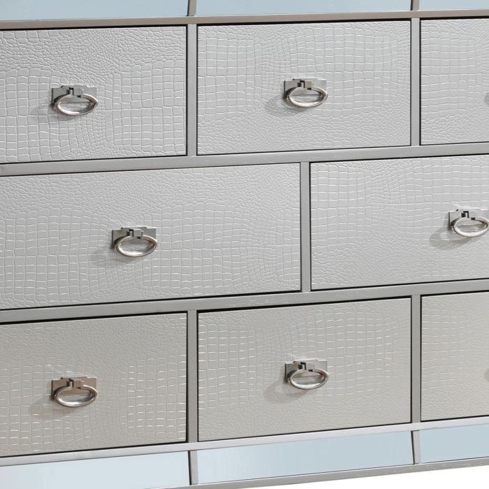 Contemporary storage dresser by Glory Furniture with sleek finish and multiple drawers, ideal for modern bedroom organization.