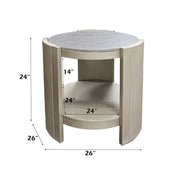 Kasa - End Table - Sintered Stone & Champagne - R&R Furniture Gallery (Fountain Valley, CA)