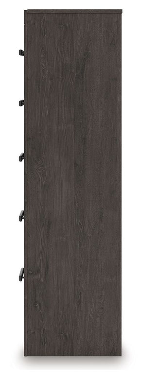 Prendonea - Five Drawer Chest - Charcoal - R&R Furniture Gallery (Fountain Valley, CA)