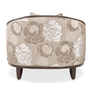 Camellia Field - Velvet Matching Chair - Beige / Dark Brown - R&R Furniture Gallery (Fountain Valley, CA)