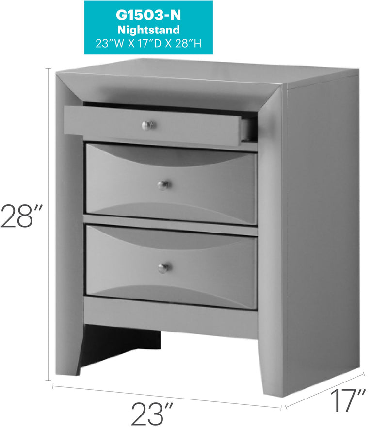 Modern design accent nightstand by Glory Furniture with a sleek wooden finish and minimalist style for bedroom decor.