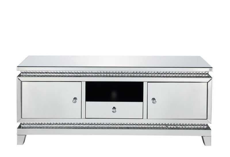 Lotus - TV Stand - Mirrored, Faux Ice Cube Crystals - R&R Furniture Gallery (Fountain Valley, CA)