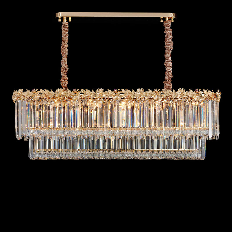 Marquise - 16-Light Rectangular Chandelier - Gold