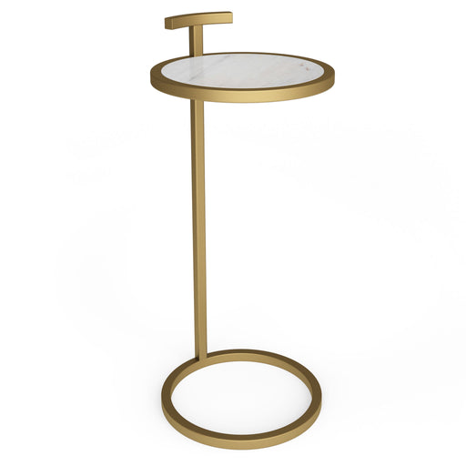 Brook - C Side Table - White / Gold - R&R Furniture Gallery (Fountain Valley, CA)