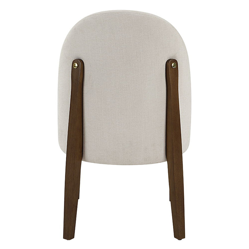 Gamarya - Side Chair (Set of 2) - White Fabric & Oak - R&R Furniture Gallery (Fountain Valley, CA)