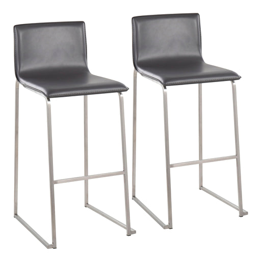 Set of two Lumi Source Mara contemporary stylish barstools with sleek modern design and cushioned seats.