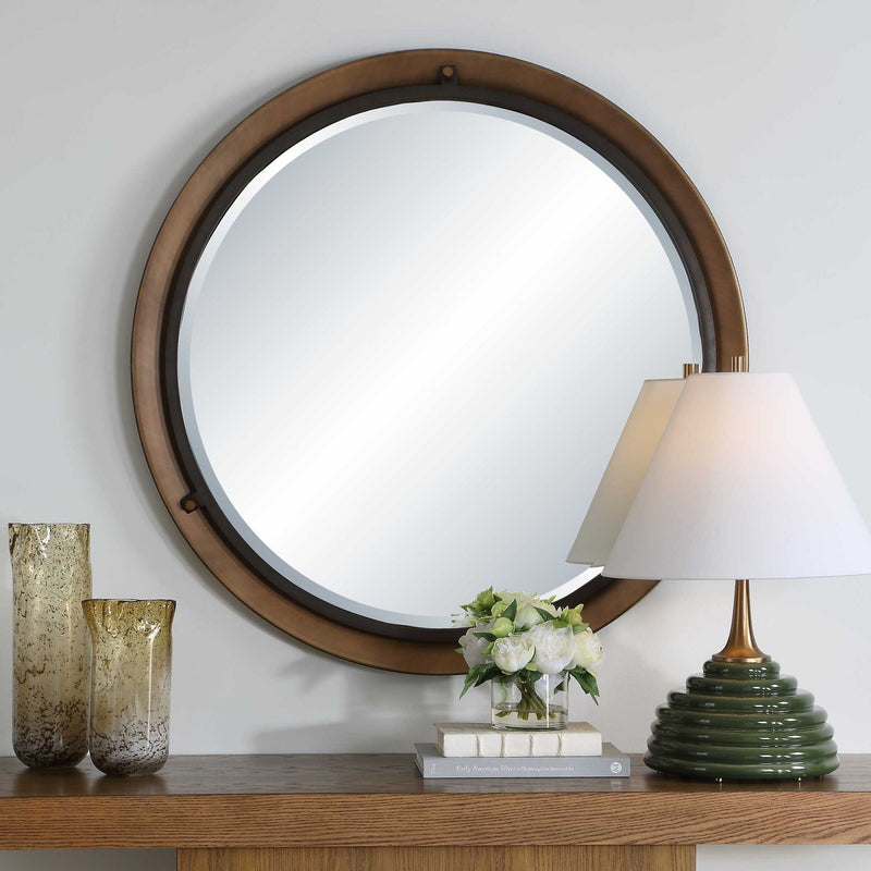 Porthole - Round Mirror - Bronze