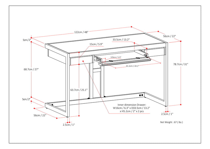 Erina - Handcrafted Desk - R&R Furniture Gallery (Fountain Valley, CA)