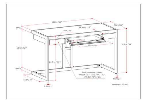 Erina - Handcrafted Desk - R&R Furniture Gallery (Fountain Valley, CA)