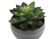 Set of 3 artificial succulent plants by 8th Street, featuring realistic green and textured foliage in small decorative pots.