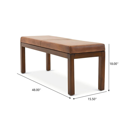 Austin - Bench With Lines - Antique Brown / Brown / Rustic / Tan - R&R Furniture Gallery (Fountain Valley, CA)