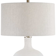 Uttermost Whiteout mottled glass table lamp with white finish, decorative lighting for living room or bedroom decor