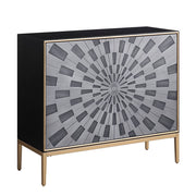 Quilla - Console Cabinet - Black, Gray & Brass - R&R Furniture Gallery (Fountain Valley, CA)