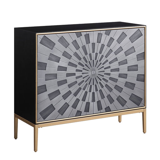Quilla - Console Cabinet - Black, Gray & Brass - R&R Furniture Gallery (Fountain Valley, CA)