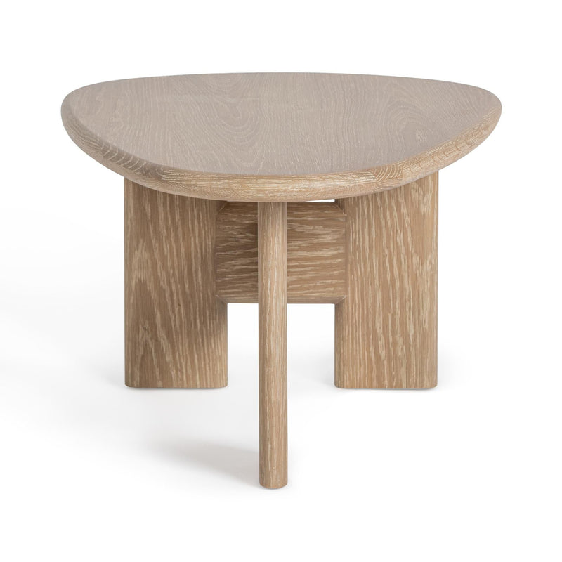 Classic Home Langford coffee table with wooden top and metal legs, modern design for living room decor.