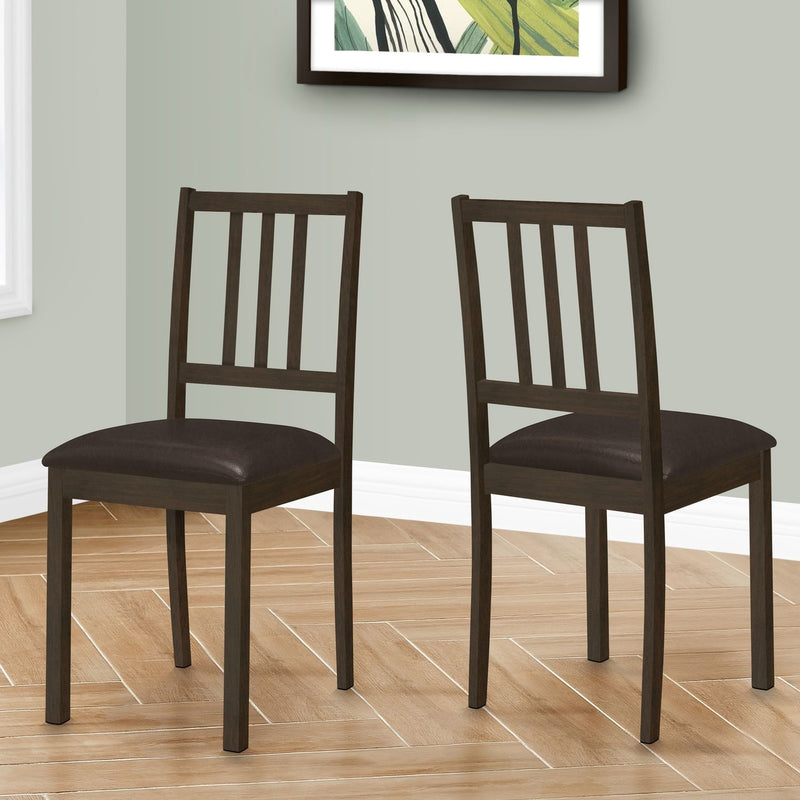 Dining Chair, Side, Upholstered For Dining Room, Transitional (Set of 2) - Brown - R&R Furniture Gallery (Fountain Valley, CA)