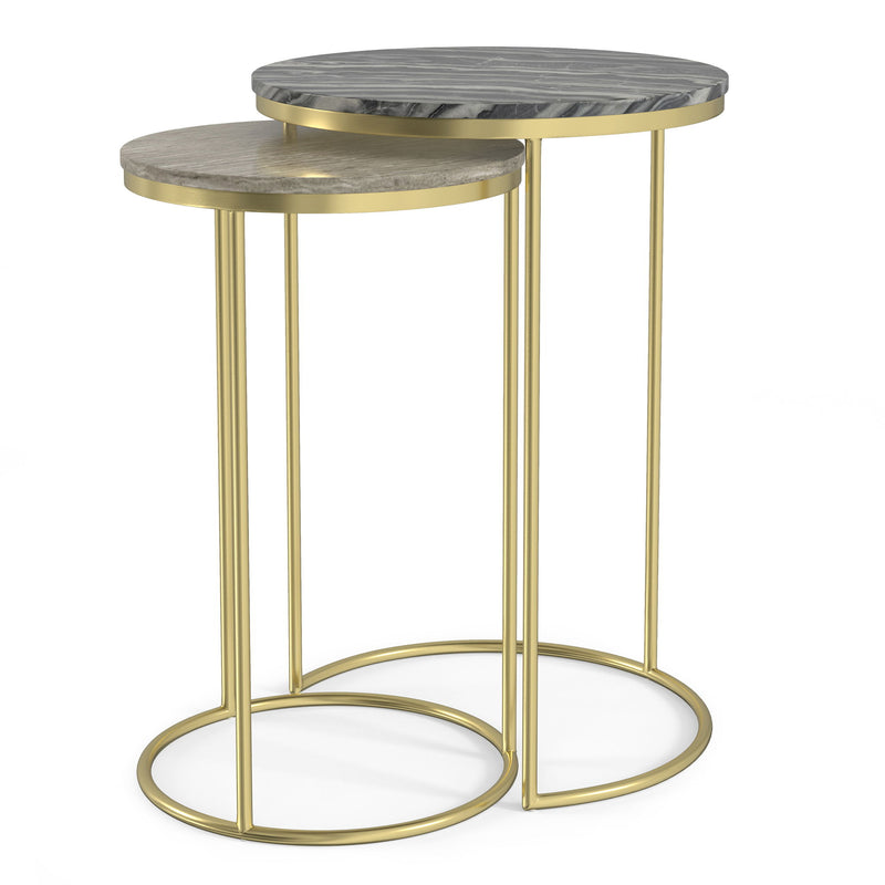 Ashley - 2 Piece Nesting Table - Gold - R&R Furniture Gallery (Fountain Valley, CA)
