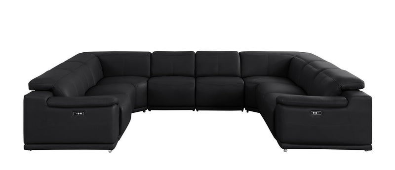 2679 - 8-Piece U-Shaped Power Reclining Sectional In Genuine Leather (4 Recliners)