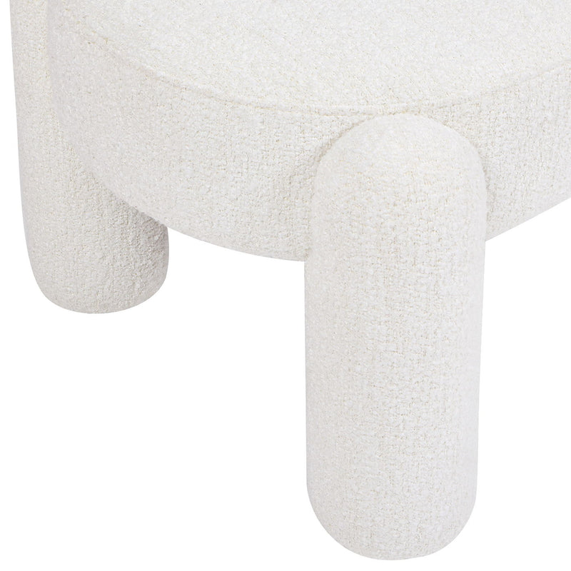 Hugo - Oval Fully Upholstered Bench - Milk Cream White - R&R Furniture Gallery (Fountain Valley, CA)