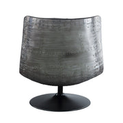 Piotr - Accent Chair With Swivel - Black Top Grain Leather - R&R Furniture Gallery (Fountain Valley, CA)