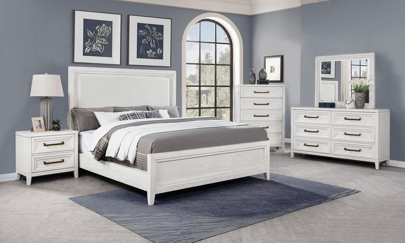 Marielle 5-piece Cal King Bedroom Set Distressed White